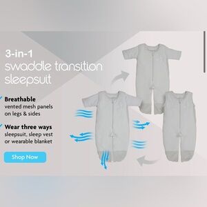 NWOT: Baby Brezza 3-in-1 transition swaddle size 3-6 months